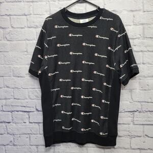 VTG‎ 90s Champion Reverse Weave AOP Heavy Tshirt Size L Athletic Logo Spellout